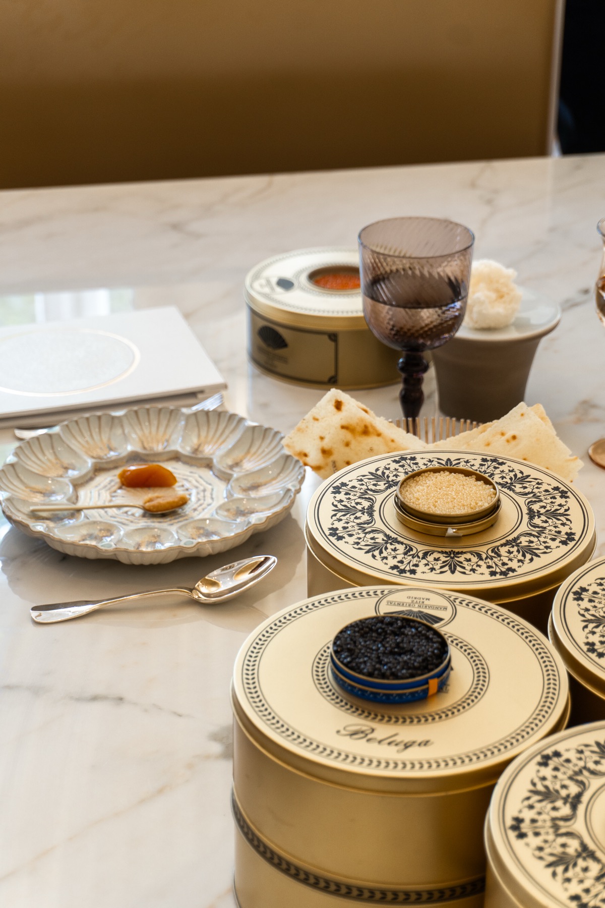 Caviar and tableware — Deessa Quique Dacosta, Madrid